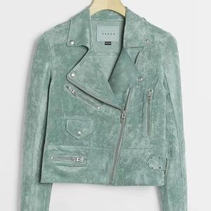 NWT - BLACK NYC - Anthropologie Women’s Elliott Sueded Faux Leather Moto Jacket